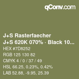 Code couleur: J+S Rasterfaecher - J+S 620K 070% · Black 10% | qconv.com