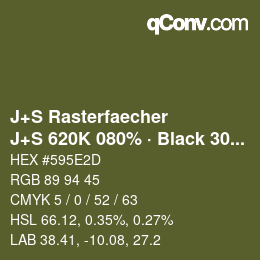 Farbcode: J+S Rasterfaecher - J+S 620K 080% · Black 30% | qconv.com