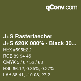 Color code: J+S Rasterfaecher - J+S 620K 080% · Black 30% | qconv.com