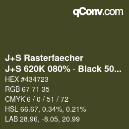 Code couleur: J+S Rasterfaecher - J+S 620K 080% · Black 50% | qconv.com