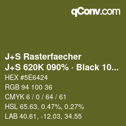 カラーコード: J+S Rasterfaecher - J+S 620K 090% · Black 10% | qconv.com