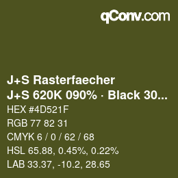 Color code: J+S Rasterfaecher - J+S 620K 090% · Black 30% | qconv.com