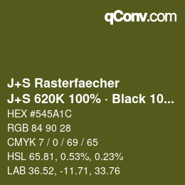 Code couleur: J+S Rasterfaecher - J+S 620K 100% · Black 10% | qconv.com