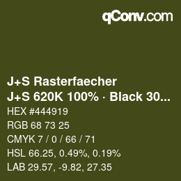 Farbcode: J+S Rasterfaecher - J+S 620K 100% · Black 30% | qconv.com