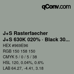 Code couleur: J+S Rasterfaecher - J+S 630K 020% · Black 30% | qconv.com