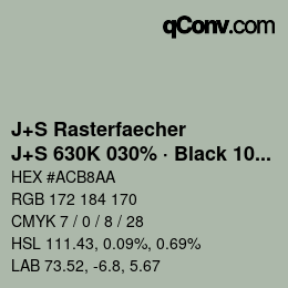 Code couleur: J+S Rasterfaecher - J+S 630K 030% · Black 10% | qconv.com