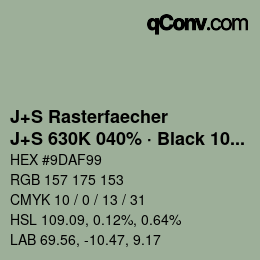 Farbcode: J+S Rasterfaecher - J+S 630K 040% · Black 10% | qconv.com