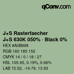 Color code: J+S Rasterfaecher - J+S 630K 050% · Black 0% | qconv.com