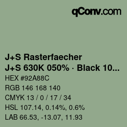 Color code: J+S Rasterfaecher - J+S 630K 050% · Black 10% | qconv.com