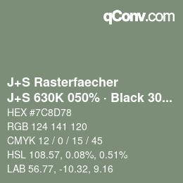 Code couleur: J+S Rasterfaecher - J+S 630K 050% · Black 30% | qconv.com