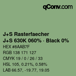 Code couleur: J+S Rasterfaecher - J+S 630K 060% · Black 0% | qconv.com