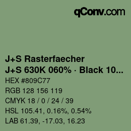 Color code: J+S Rasterfaecher - J+S 630K 060% · Black 10% | qconv.com