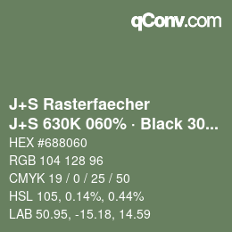 Farbcode: J+S Rasterfaecher - J+S 630K 060% · Black 30% | qconv.com