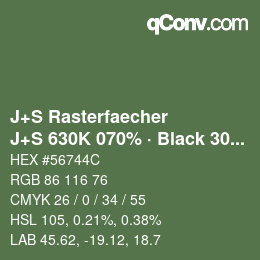 Code couleur: J+S Rasterfaecher - J+S 630K 070% · Black 30% | qconv.com