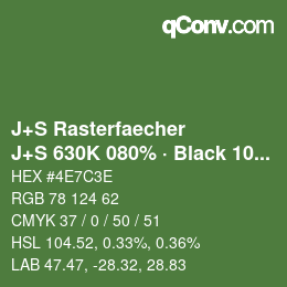Farbcode: J+S Rasterfaecher - J+S 630K 080% · Black 10% | qconv.com