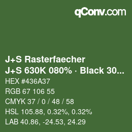 Code couleur: J+S Rasterfaecher - J+S 630K 080% · Black 30% | qconv.com