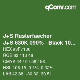 Farbcode: J+S Rasterfaecher - J+S 630K 090% · Black 10% | qconv.com