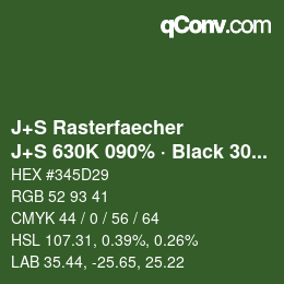 Code couleur: J+S Rasterfaecher - J+S 630K 090% · Black 30% | qconv.com