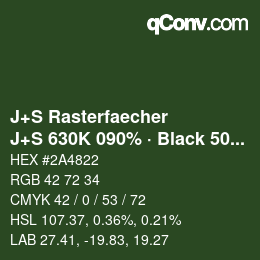 Farbcode: J+S Rasterfaecher - J+S 630K 090% · Black 50% | qconv.com
