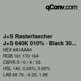 Farbcode: J+S Rasterfaecher - J+S 640K 010% · Black 30% | qconv.com