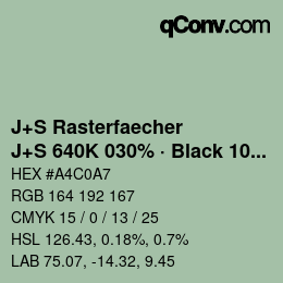 Farbcode: J+S Rasterfaecher - J+S 640K 030% · Black 10% | qconv.com