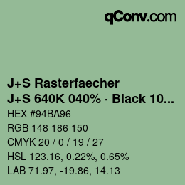 Color code: J+S Rasterfaecher - J+S 640K 040% · Black 10% | qconv.com