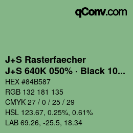 Color code: J+S Rasterfaecher - J+S 640K 050% · Black 10% | qconv.com