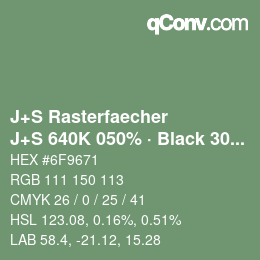 Farbcode: J+S Rasterfaecher - J+S 640K 050% · Black 30% | qconv.com