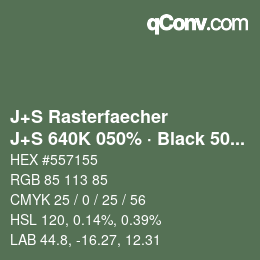 Code couleur: J+S Rasterfaecher - J+S 640K 050% · Black 50% | qconv.com