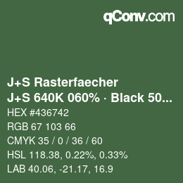 Code couleur: J+S Rasterfaecher - J+S 640K 060% · Black 50% | qconv.com