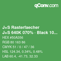 Farbcode: J+S Rasterfaecher - J+S 640K 070% · Black 10% | qconv.com