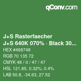 Code couleur: J+S Rasterfaecher - J+S 640K 070% · Black 30% | qconv.com