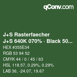 Farbcode: J+S Rasterfaecher - J+S 640K 070% · Black 50% | qconv.com