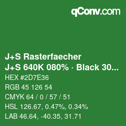 Farbcode: J+S Rasterfaecher - J+S 640K 080% · Black 30% | qconv.com