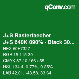 Farbcode: J+S Rasterfaecher - J+S 640K 090% · Black 30% | qconv.com