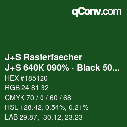 Code couleur: J+S Rasterfaecher - J+S 640K 090% · Black 50% | qconv.com