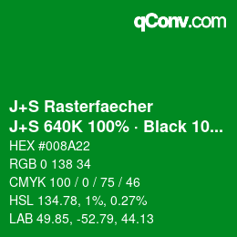 Farbcode: J+S Rasterfaecher - J+S 640K 100% · Black 10% | qconv.com