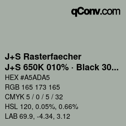 Code couleur: J+S Rasterfaecher - J+S 650K 010% · Black 30% | qconv.com