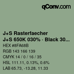 Farbcode: J+S Rasterfaecher - J+S 650K 030% · Black 30% | qconv.com