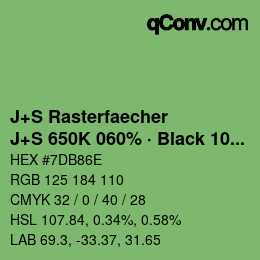Farbcode: J+S Rasterfaecher - J+S 650K 060% · Black 10% | qconv.com
