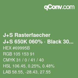 Farbcode: J+S Rasterfaecher - J+S 650K 060% · Black 30% | qconv.com