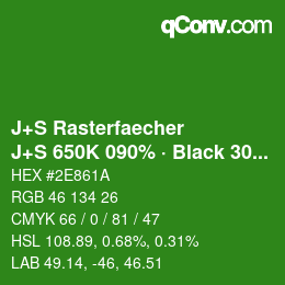 Code couleur: J+S Rasterfaecher - J+S 650K 090% · Black 30% | qconv.com