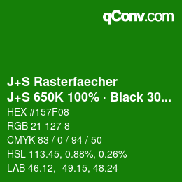 カラーコード: J+S Rasterfaecher - J+S 650K 100% · Black 30% | qconv.com