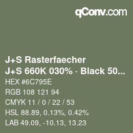 Code couleur: J+S Rasterfaecher - J+S 660K 030% · Black 50% | qconv.com