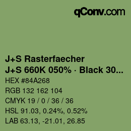Farbcode: J+S Rasterfaecher - J+S 660K 050% · Black 30% | qconv.com