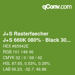 Code couleur: J+S Rasterfaecher - J+S 660K 080% · Black 30% | qconv.com