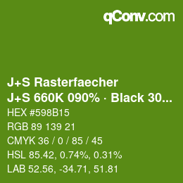 Farbcode: J+S Rasterfaecher - J+S 660K 090% · Black 30% | qconv.com