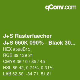 Color code: J+S Rasterfaecher - J+S 660K 090% · Black 30% | qconv.com