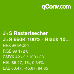 Farbcode: J+S Rasterfaecher - J+S 660K 100% · Black 10% | qconv.com