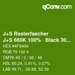 Farbcode: J+S Rasterfaecher - J+S 660K 100% · Black 30% | qconv.com